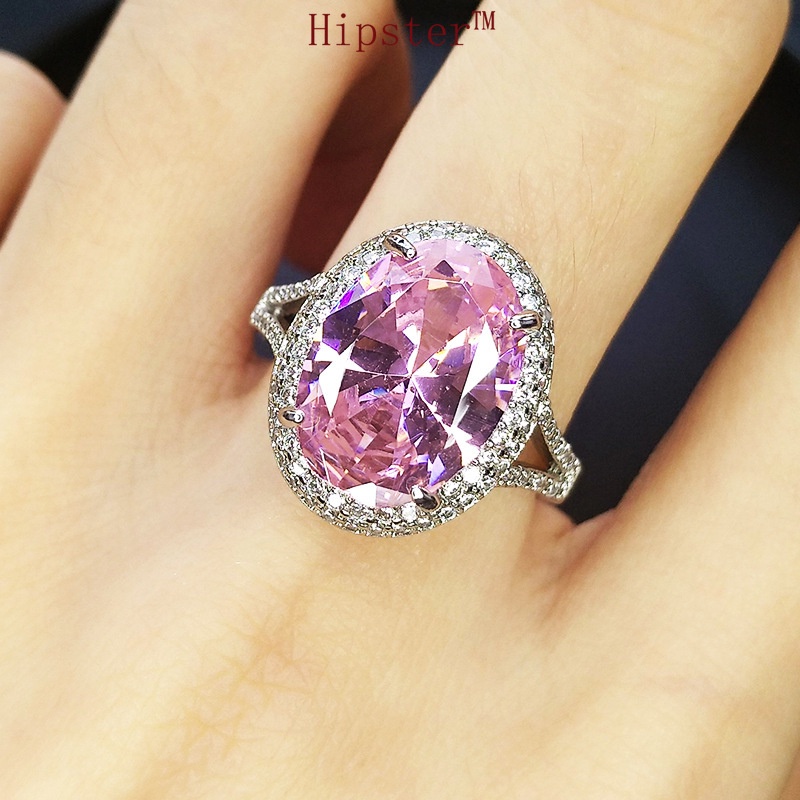 Classic Fashion Hot Sale Diamond Pink Crystal Ring