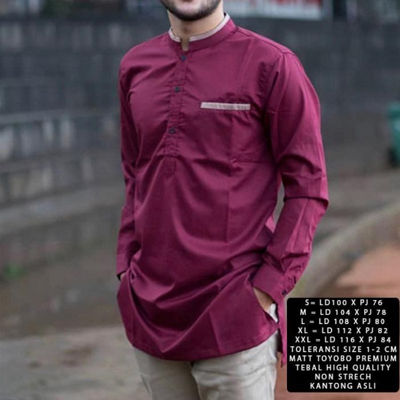 Baju koko kurta Omar lengan panjang