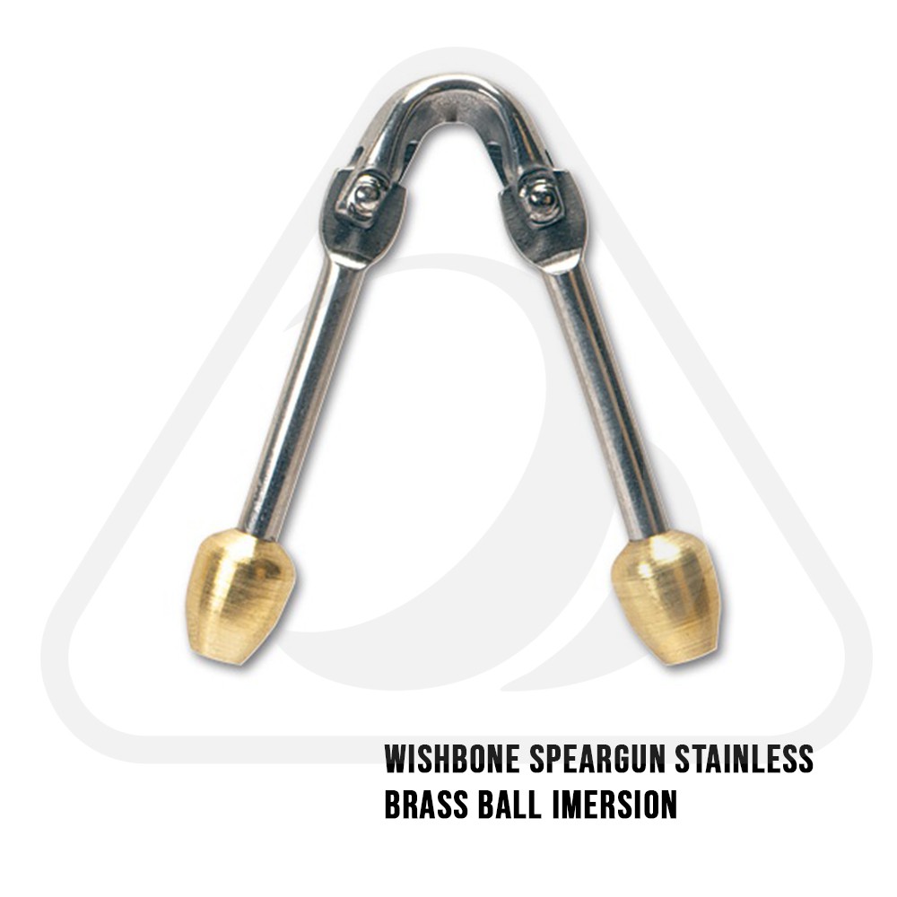 Wishbone Speargun Stainless Brass Ball Imersion Cantolan Karet ke Shaft Spearfishing