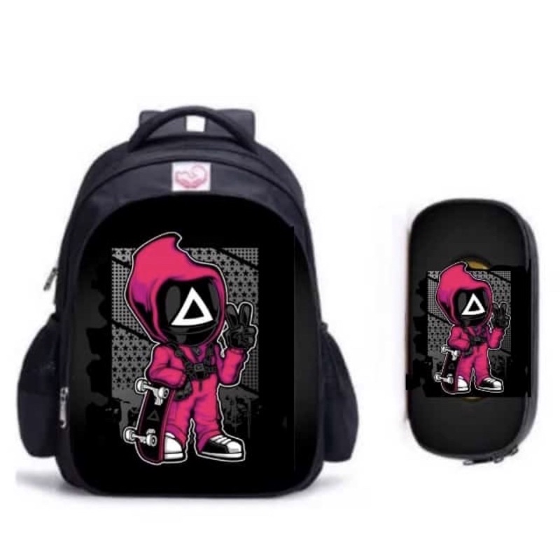 Tas sekolah anak ransel PREMIUM karakter SQUID GAME terbaru 2022 Garansi Bayar ditempat COD