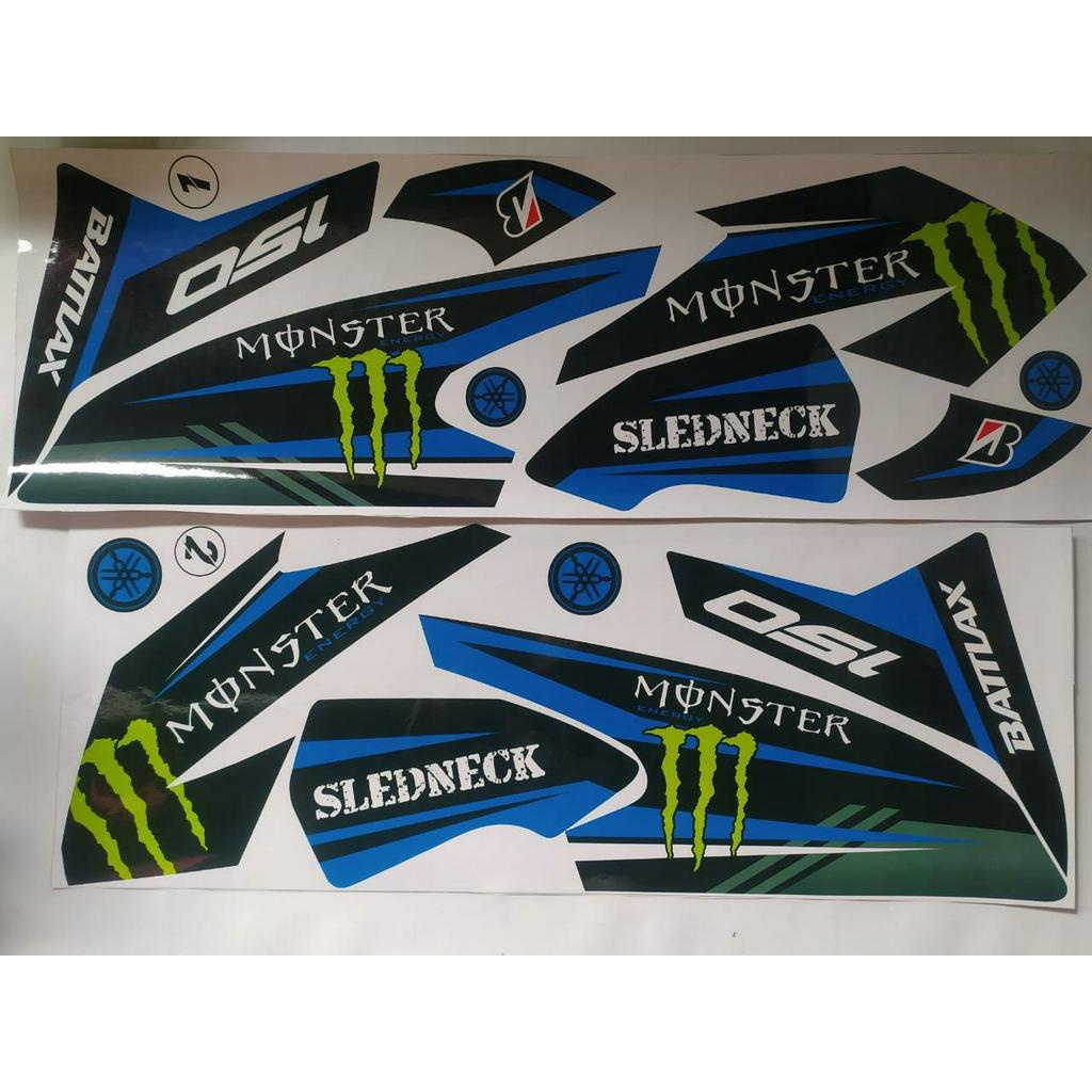striping motor yamaha Nmax variasi Monster hitam-biru