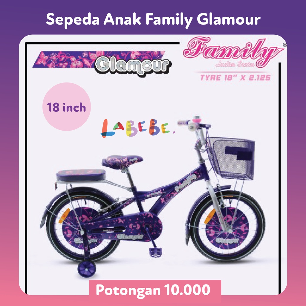 Sepeda Anak Perempuan FAMILY Glamour 18" inch 20" inch