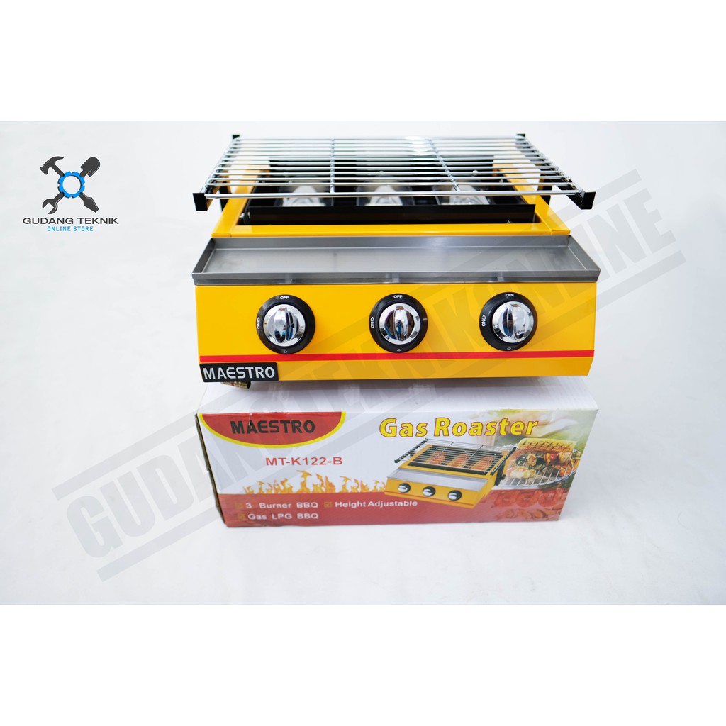 Kompor Panggang Sosis 3 Tungku MAESTRO MTX-K122 / Kompor Gas Roaster Pemanggang MTX K122