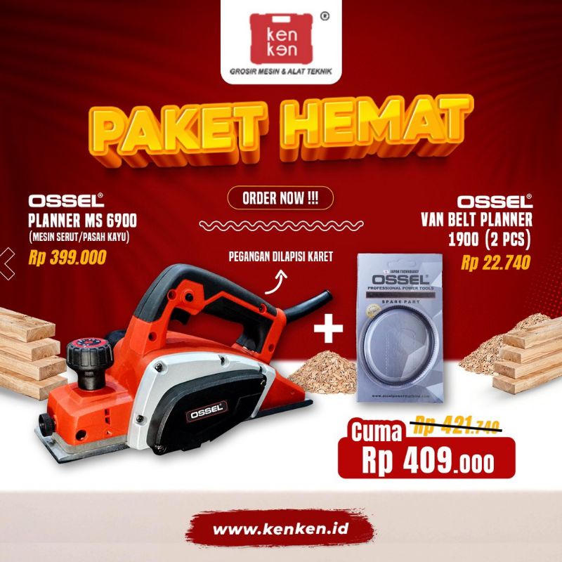Paket Mesin Planner / Mesin Pasah Kayu / Mesin Serut Kayu MS 6900 Ossel