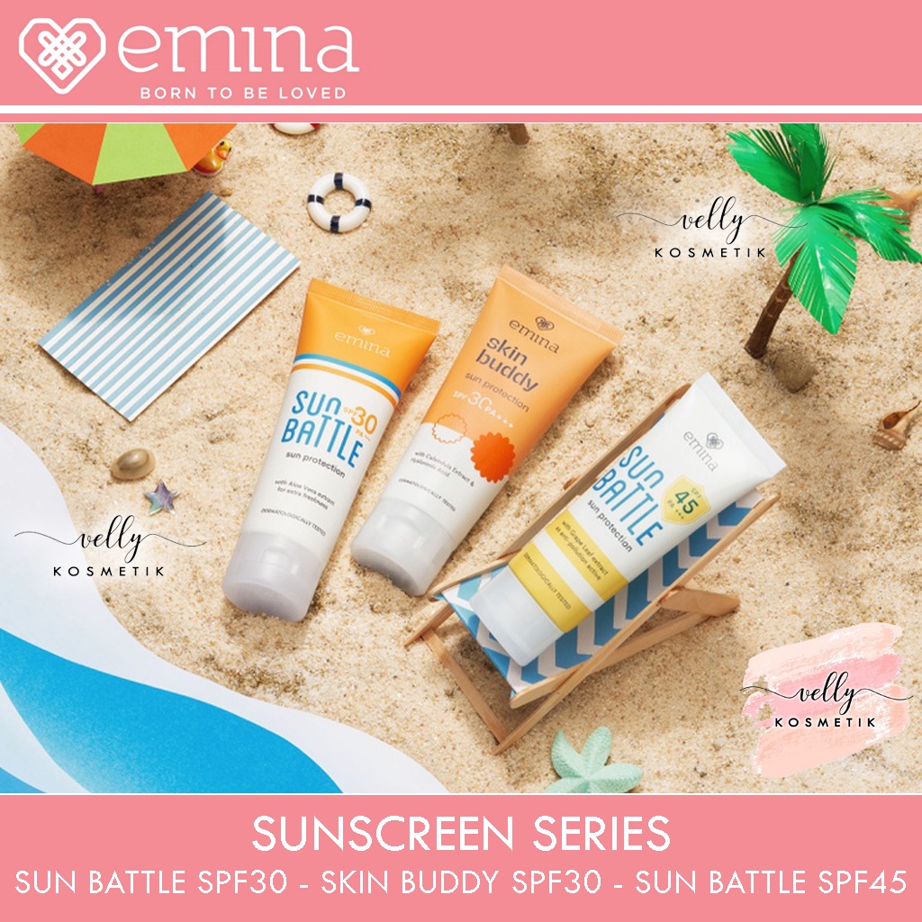 Emina Sun Battle SPF30PA+++ 60ml | SPF45 PA+++ 30ml | Skin Buddy Sun Protection SPF30 PA+++ 60ml