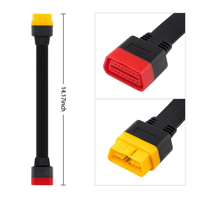 Kabel Extension Konektor OBD OBD2 16Pin Male Ke Female 36cm Untuk Launch X431 V / Easydiag 3.0 / Mdiag / Golo Main