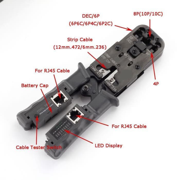 Crimping Tool HT-022 + Cable Tester Rj45 2-in-1 Krimping tool