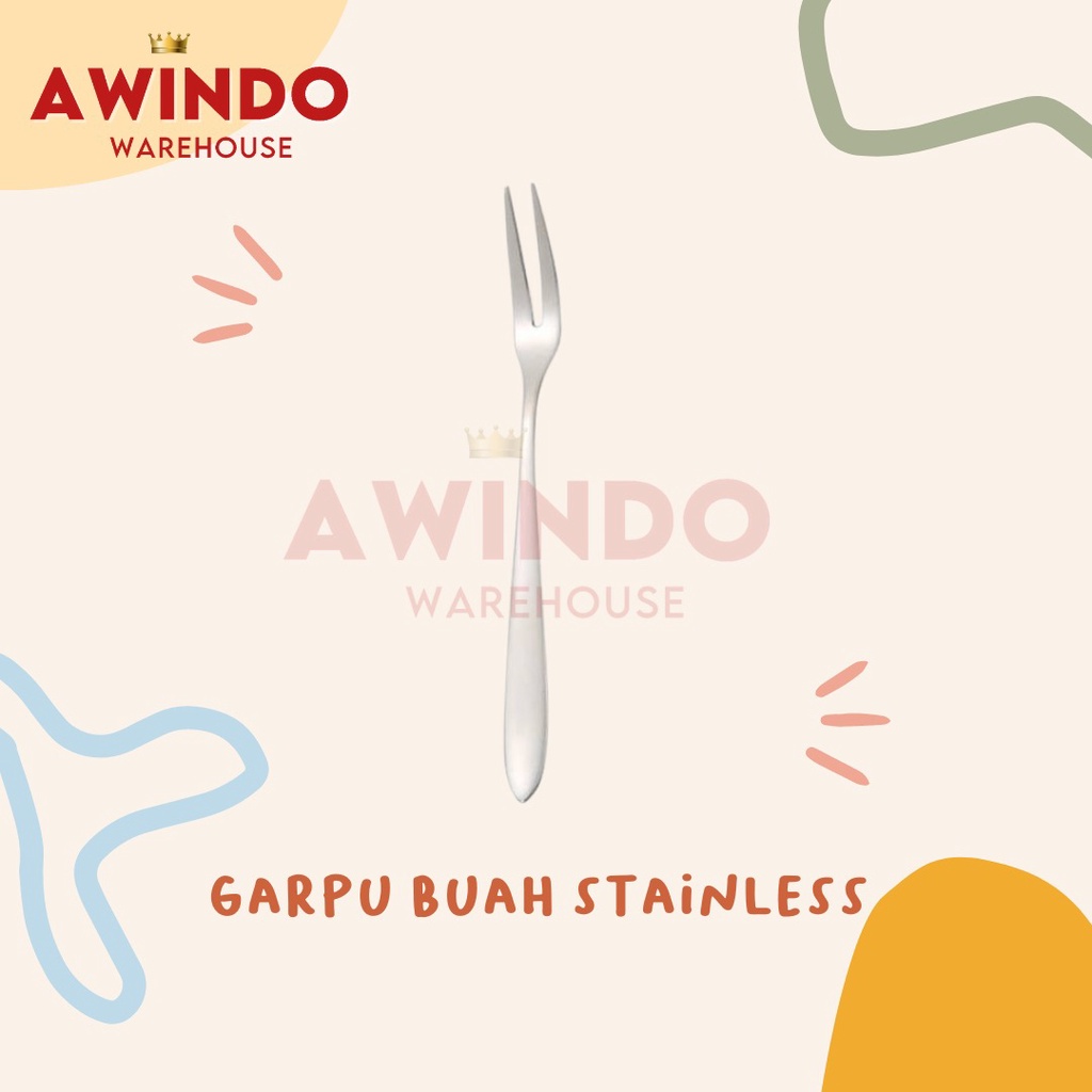 GARPU MINI BUAH - Alat Makan Tusukan Makanan Buah Stainless Steel