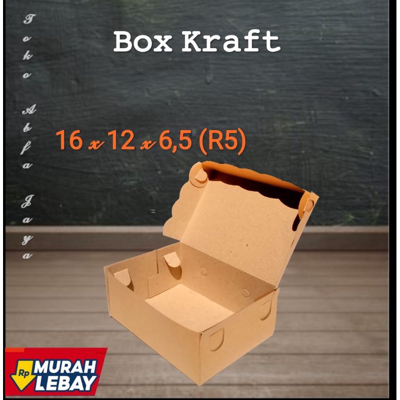 

(Box murah) Box kraft 16x12x6,5 (R5) coklat renda .tebal 310 gsm. cocok untuk packing snack kue roti souvenir dll