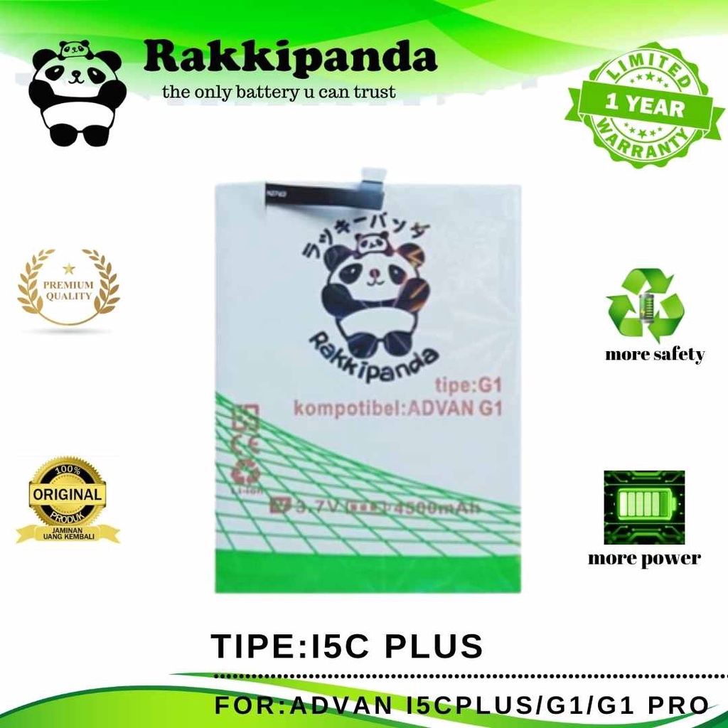 R/K- RakkiPanda - BP53MH Advan I5C Plus / G1 / G1 Pro Batre Batrai Baterai