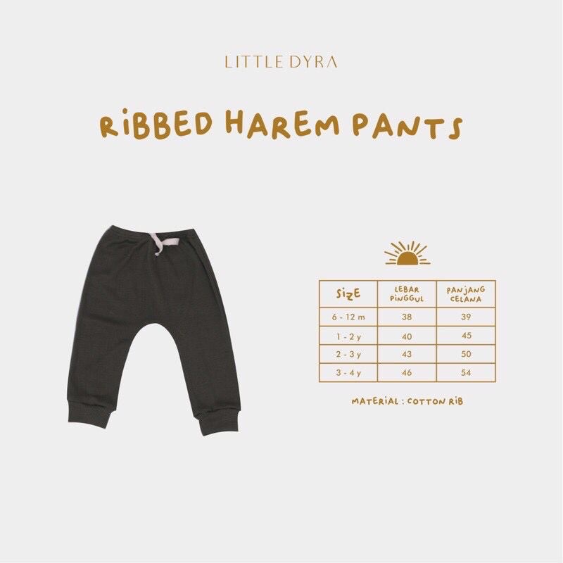 LITTLE DYRA Ribbed Harem Pants - Celana Jogger Panjang Anak