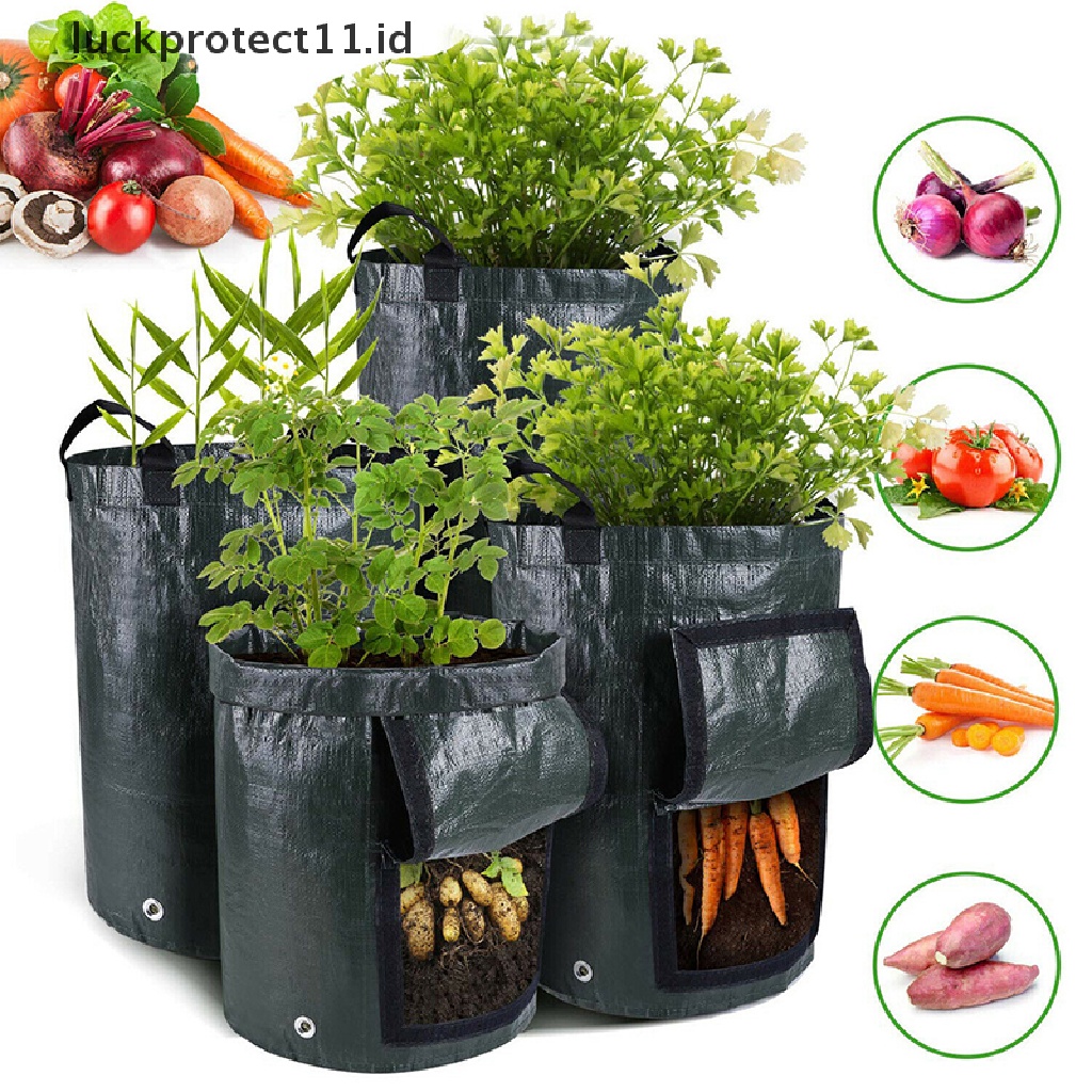 // Hg &amp; ID// 3 /5 /7 /10 Galon Tanam Kentang Grow Bag Waterproof PE Kebun Tanaman Sayur