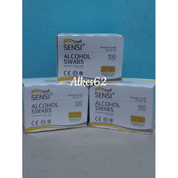 Sensi alcohol swabs isi 100 pcs / alkhohol swab 70% isi 100 pcs