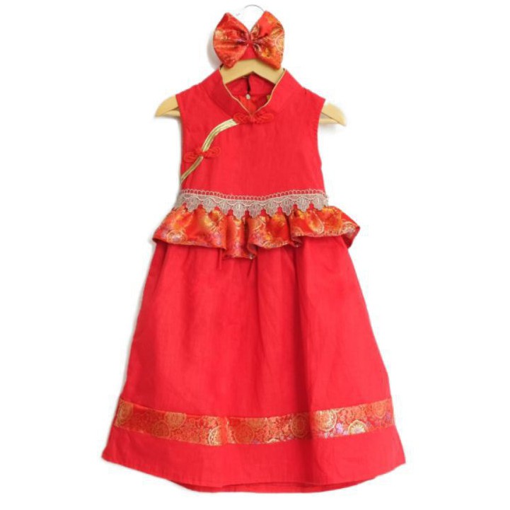 DI04 Dress Imlek Anak 1-12 th | Baju Imlek | Xincia sincia cheongsam