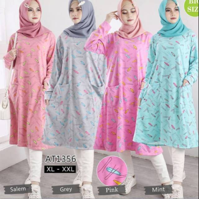 ATASAN MUSLIM TUNIK KAOS IMPORT MOTIF PENITI ABSTRAK
