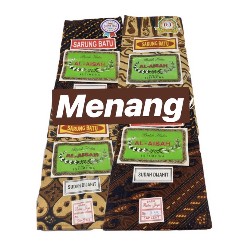 Sarung Perempuan / Sewek Sarung Ratna Jaya/RJ merk Al Aisyah kain Batu sudah dijahit warna cokelat sogan