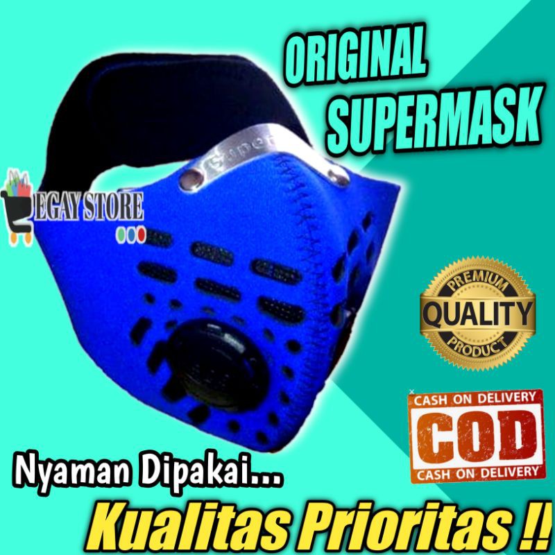 MASKER SUPERMASK N SOS ANTI POLUSI UDARA 0,3 MICRON / MASKER MOTOR FILTER DEBU PELINDUNG KESEHATAN