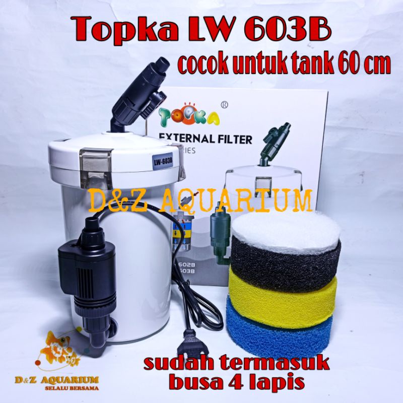 Filter Canister 60 cm Aquarium Topka 603 Topka LW603B Lw 603b LENGKAP