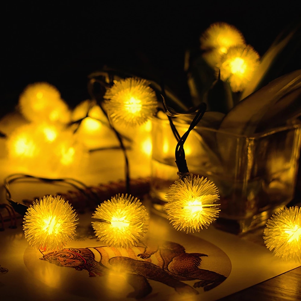 Lampu Tumblr LED Tenaga Surya Bentuk Bunga Dandelion Untuk Dekorasi Natal