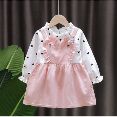 Plazababyku DRESS EMILY HEART EBV Baju Dress Anak Perempuan Import