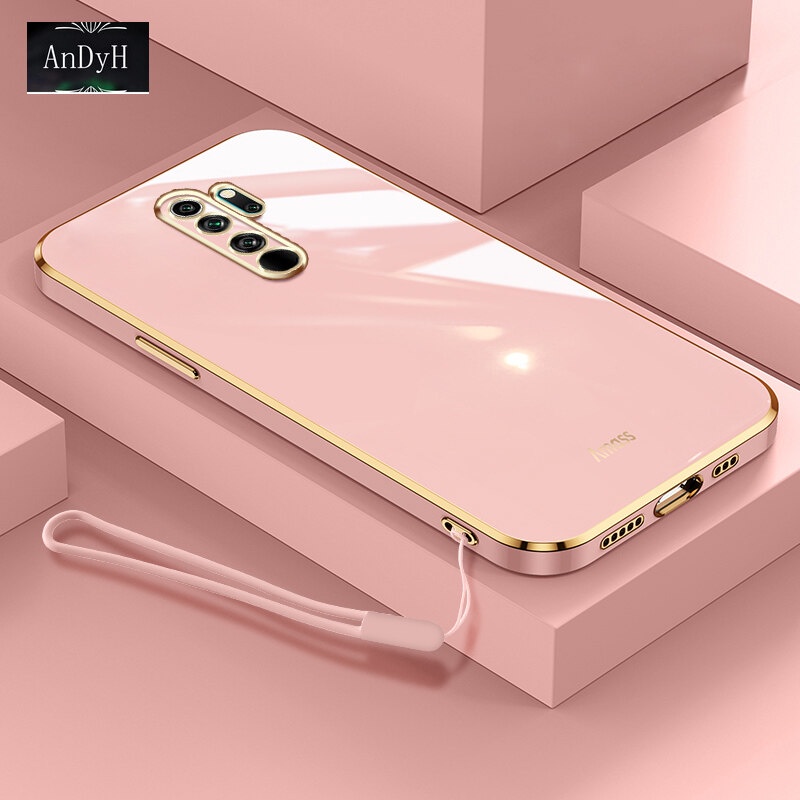 Case Bahan Silikon Dengan lanyard Untuk Xiaomi Redmi Note 8 Pro