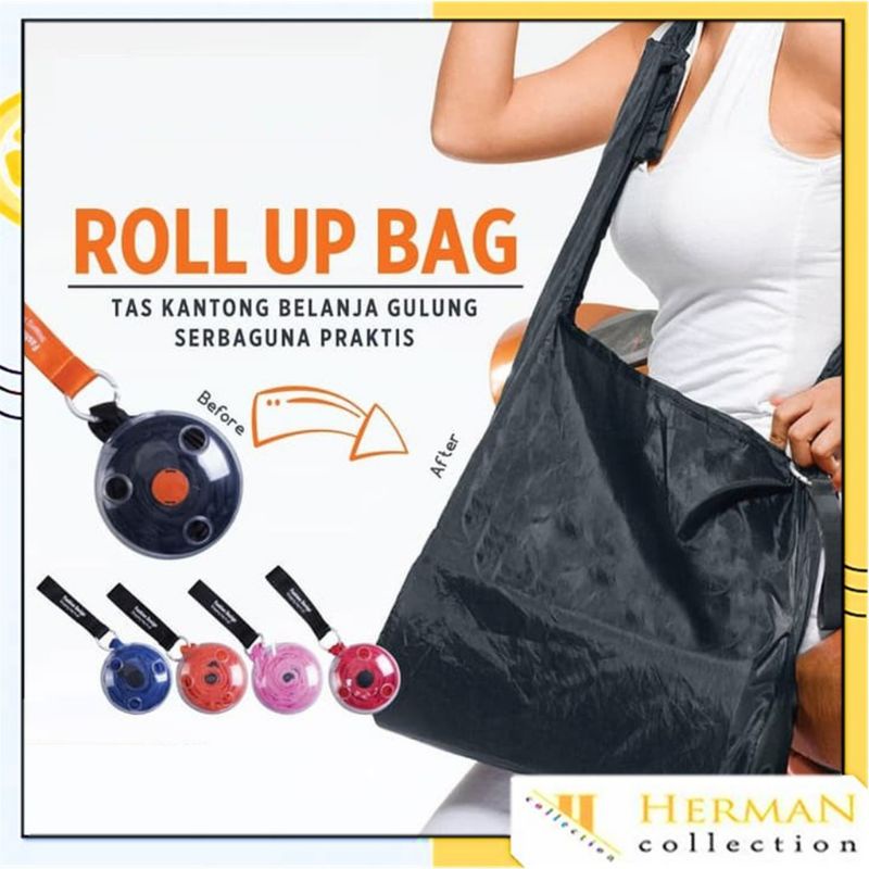 Tas Belanja Gulung Roll Up Shopping Bag Serbaguna