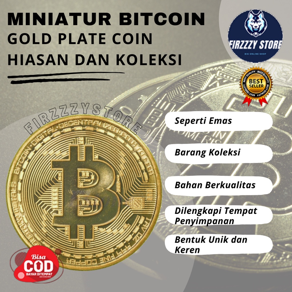 Miniatur Coin Bitcoin Gold Plated