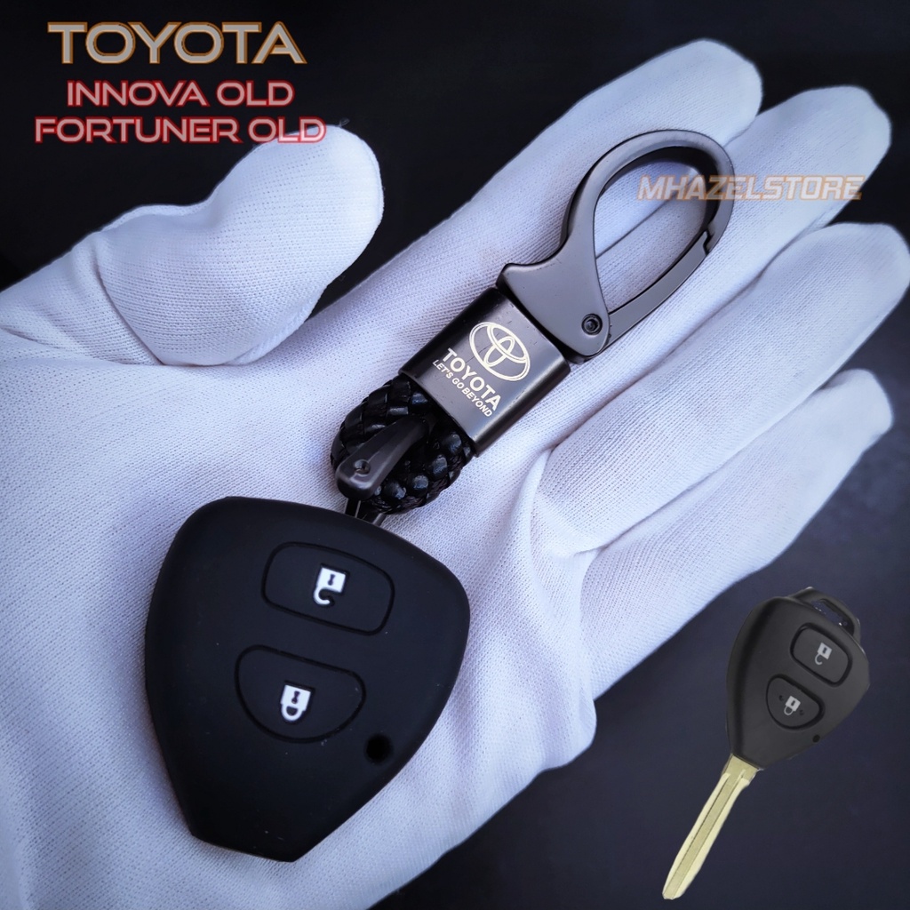 Gantungan kunci keyless remote mobil toyota innova fortuner old model anyam