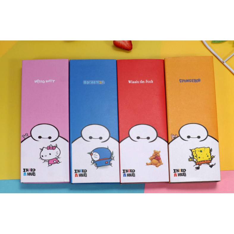 Set SENDOK SUMPIT BOX Karakter Winnie the Pooh Doraemon Hello Kitty Spongebob / Set Makan Anak Lucu