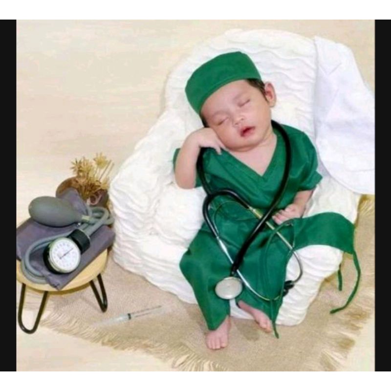 baju dokter bayi baju dokter Newborn kostum dokter Newborn kostum nakes kostum perawat kostum nakes 