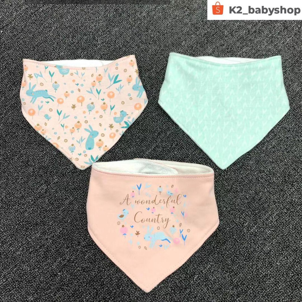 Sleber segitiga cotton / celemek makan bayi 3in1 kode 00025