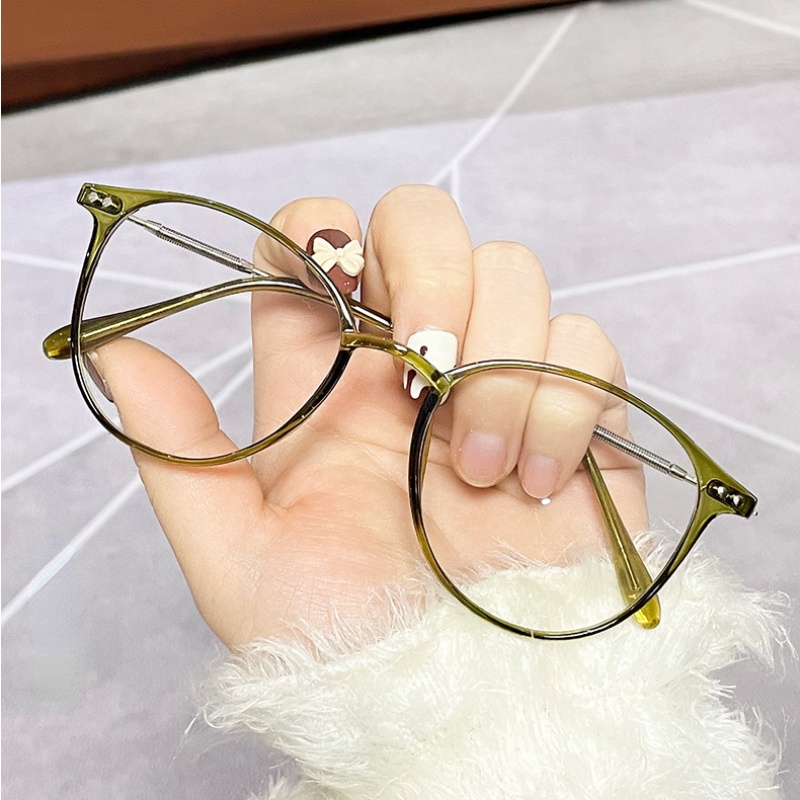 Kacamata Hitam Photochromic Anti Radiasi Bentuk Bulat Warna Abu-Abu Untuk Pria Dan Wanita