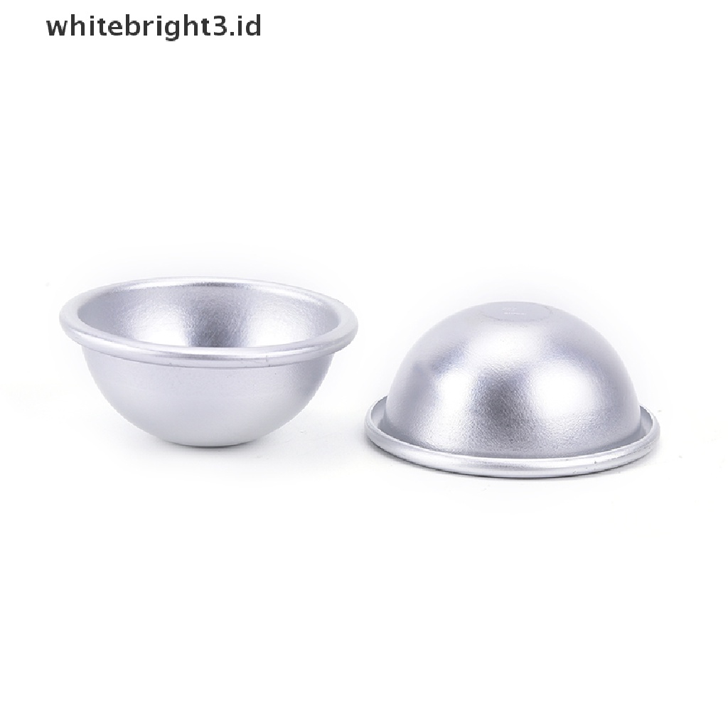 (whitebright3.id) 1 Set / 2pcs Cetakan Bola Bom Mandi Bahan aluminum Ukuran 4.5x2cm