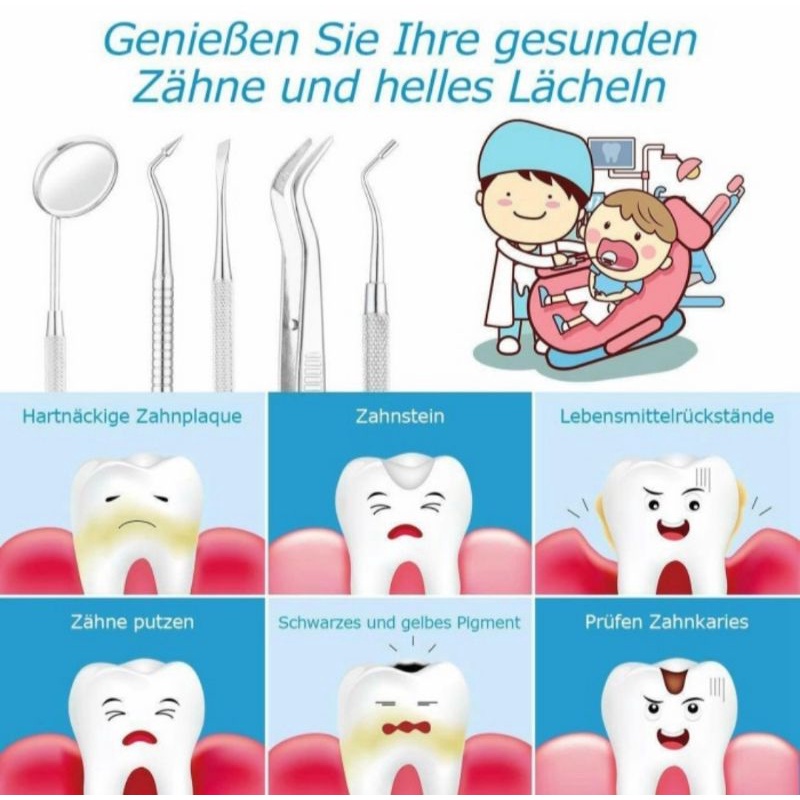 ALAT PERAWATAN GIGI SCALING TEETH DENTAL CARE 5 in 1 KESEHATAN GIGI DAN MULUT