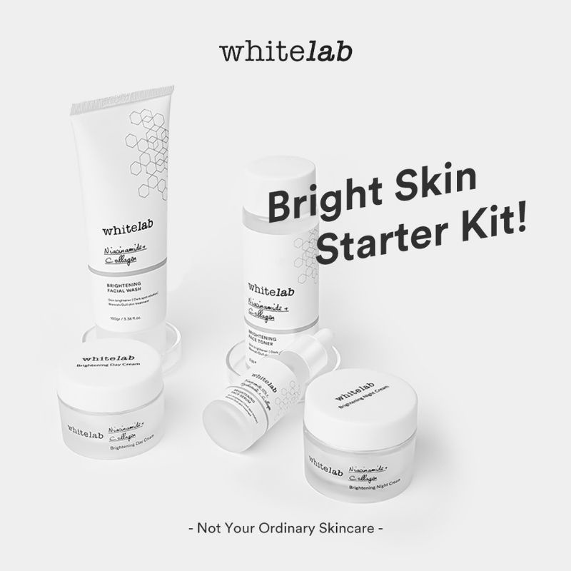 Whitelab Brightening Paket Wajah &amp; Serum Niacinamide 5% / Niacinamide 10%