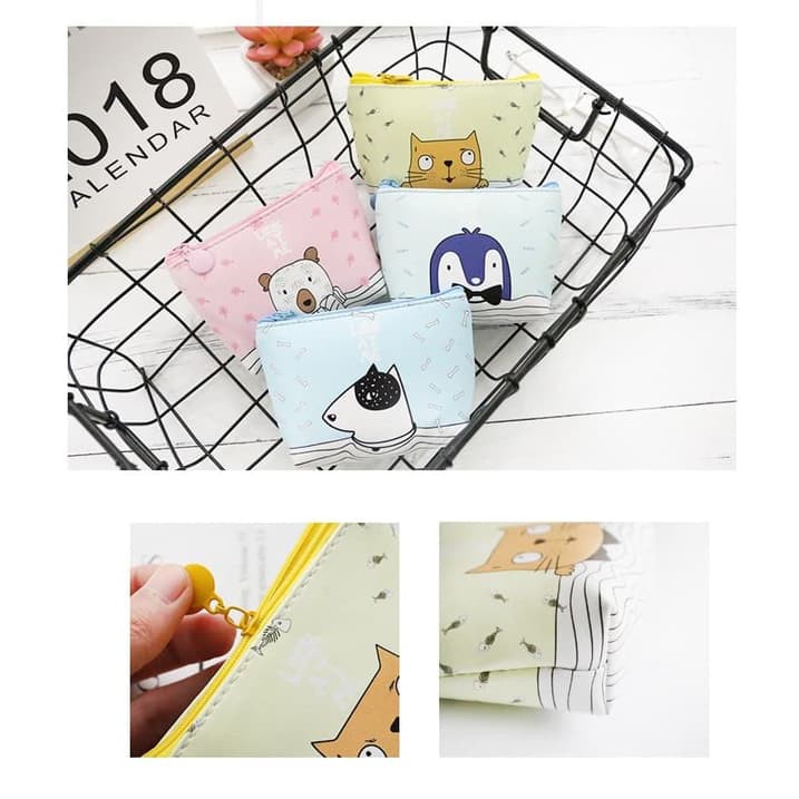 DOMPET KECIL WANITA KOIN MINI PENDEK POUCH WALLET CEWEK SIMPLE KULIT IMPORT KARAKTER LUCU UNIK GF363