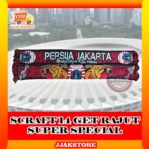 SYAL JAKMANIA SYAL JAKARTANS SYAL JAKARTA SYAL PERSIJA JAKARTA ORIGINAL SYAL TEBAL RAJUT SCRAFT PERS
