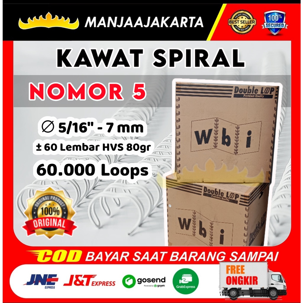 

Kawat Spiral WBI 5/16 putih Ring Binder spiral kawat kalender Ring Kawat Spiral Jilid Spiral Kawat Kalender Dinding Spiral Kawat Spool Ring Spiral Nomor 5 putih Duoble Loop Spiral Binder Double Wire Spiral Kawat Jilid Kalender spiral jilid noteebook
