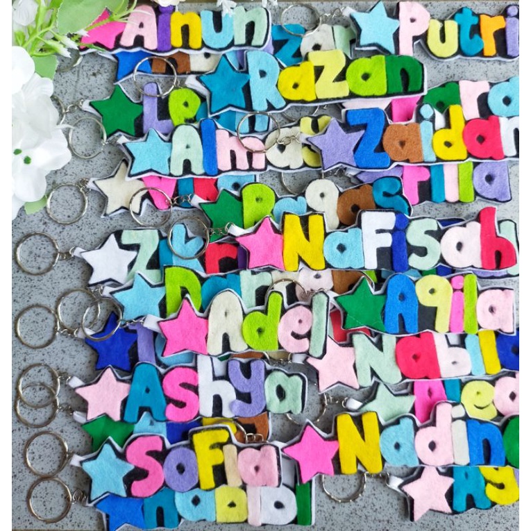 Gantungan Kunci Nama Flanel