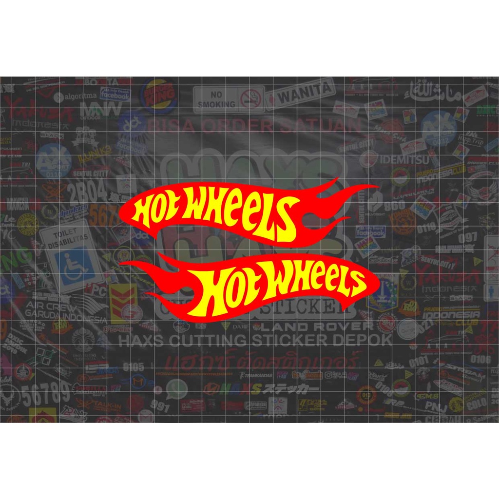 Cutting Sticker Hot Wheels Sepasang Ukuran Panjang 11 Cm