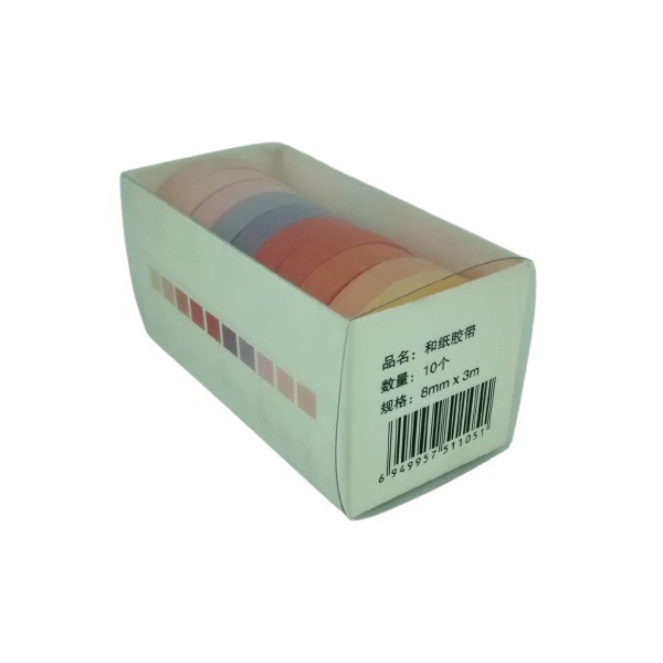 PMM Masking Tape 10pcs Box Solid Colors Masking Tape Warna-Warni