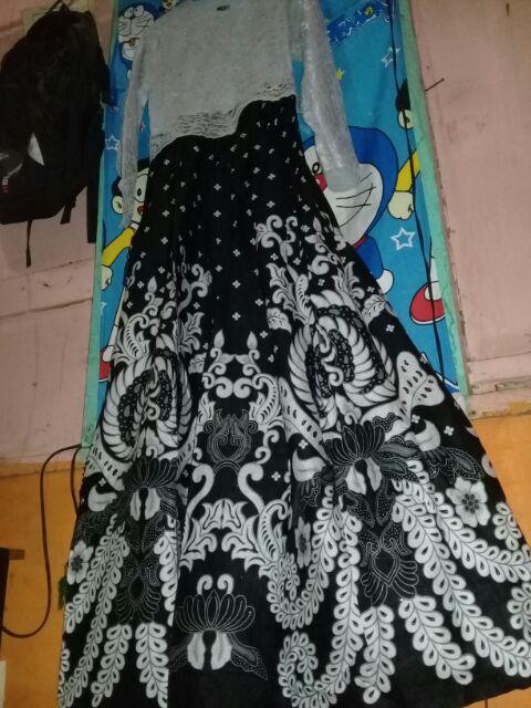 Tasyananu_batik Couple Gamis Cinderella Brokat Gurita / Couple Gamis Brokat 2499