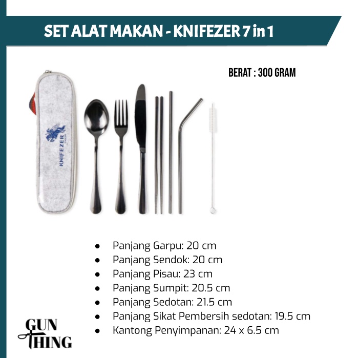 Set Alat Makan KNIFEZER 7 in 1 / Cutlery Set Perlengkapan Makan
