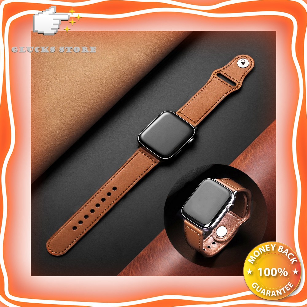 New TRIPLEDI Leather Strap Apple iWatch Strap Kulit Smartwatch Series 1 2 3 4 5 6 7 SE Apple Watch