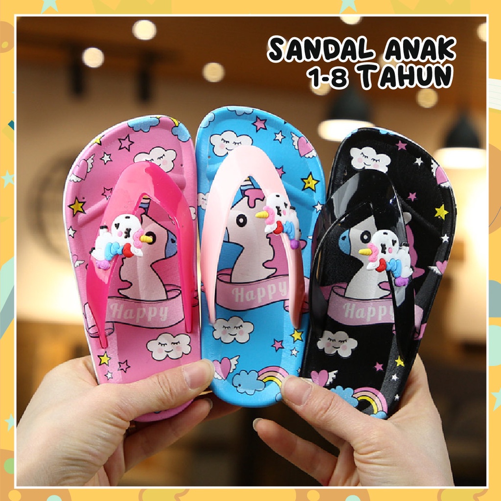 LAPAGO - Sandal Flip Flop Jepit Anak Laki laki Perempuan Umur 1-12 Tahun Type MAE