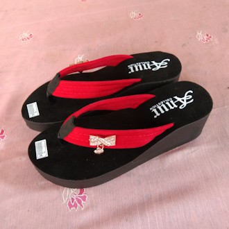 ANUR-sandal anak perempuan wedges spon pariasi anting tinggi 4 cm