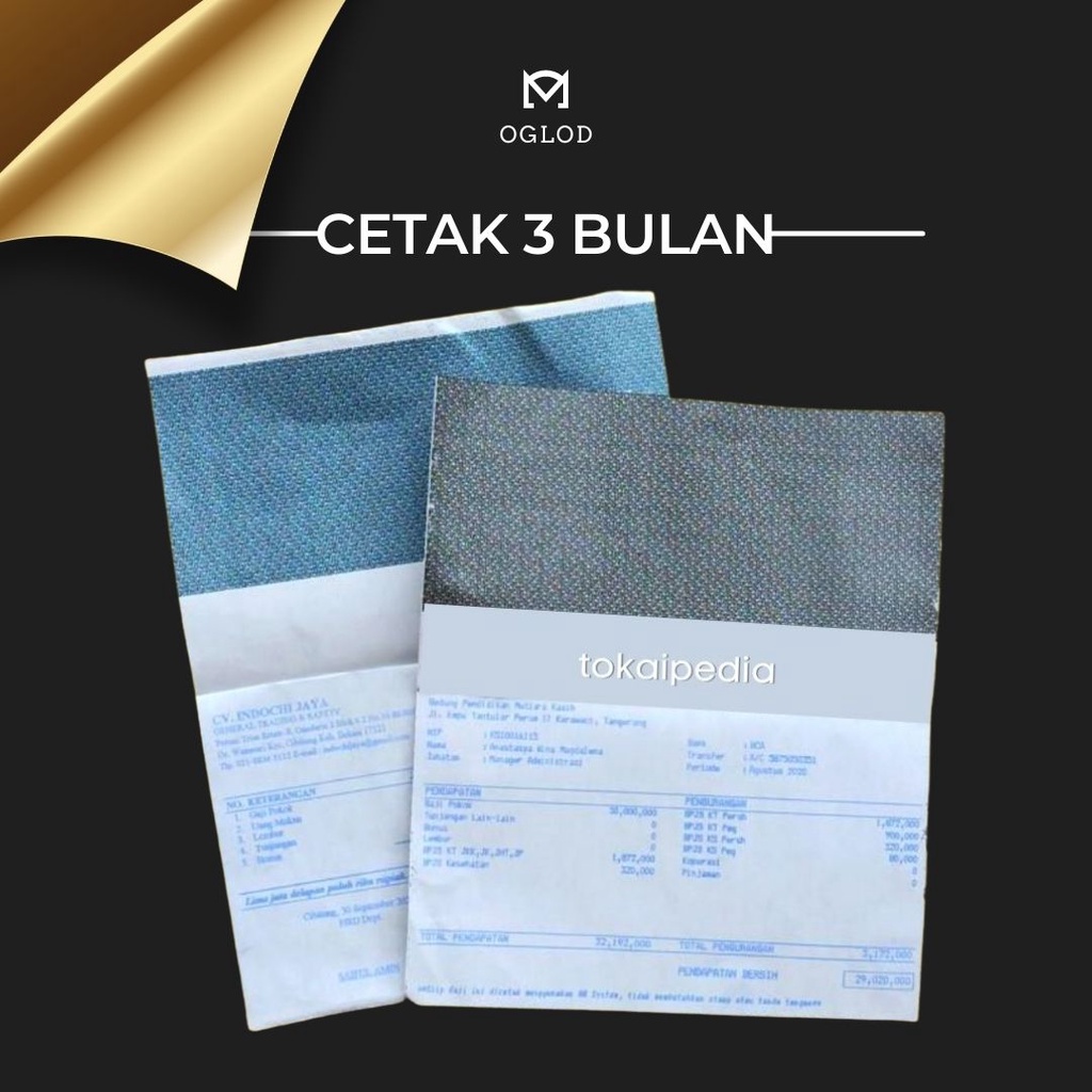

C3T4K SL1P 9AJI 3 BUL4N carbonise 3ply 9.5x11"/2 hitam