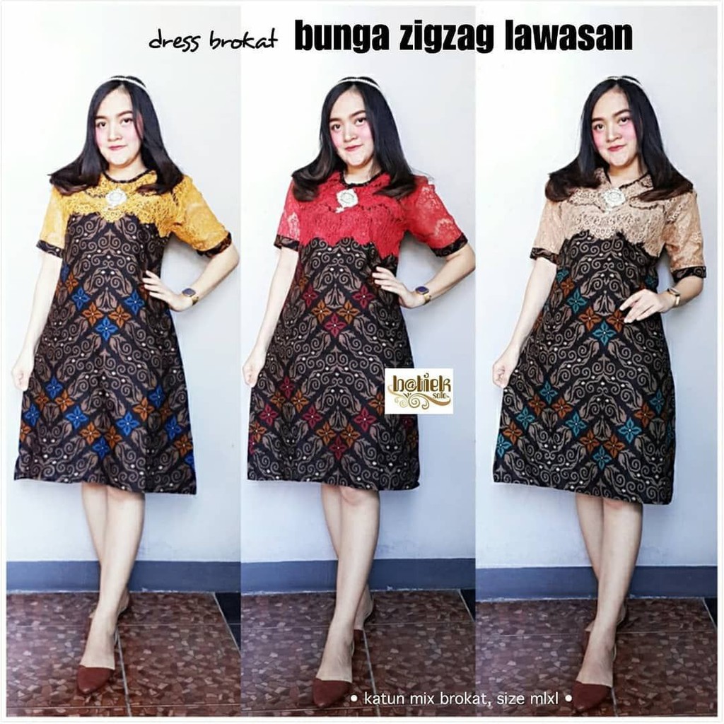 DRESS BROKAT BUNGA LAWASAN