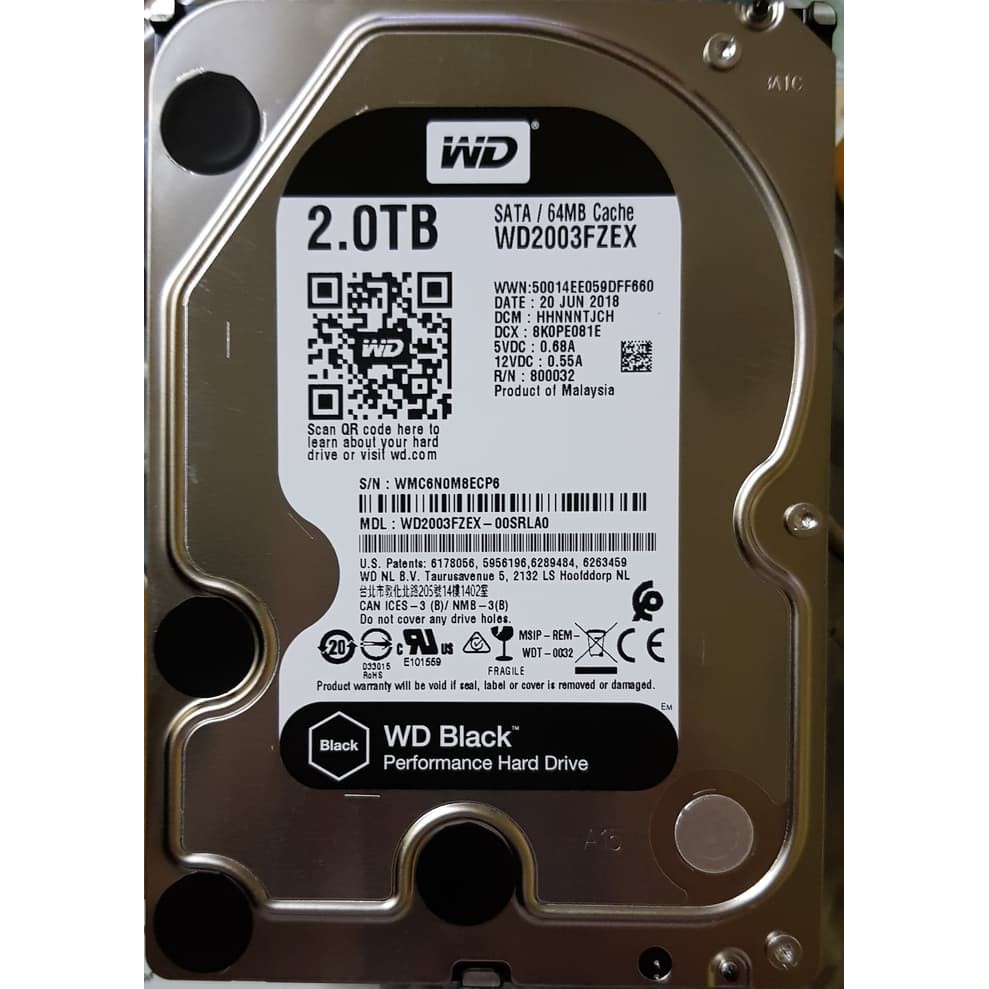 Hard Disk HDD WDC 2TB SATA Black