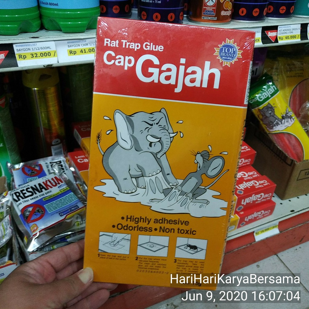 Lem Perangkap Tikus Cap Gajah Papan 70gr